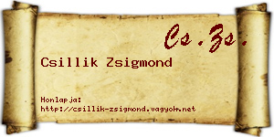Csillik Zsigmond névjegykártya